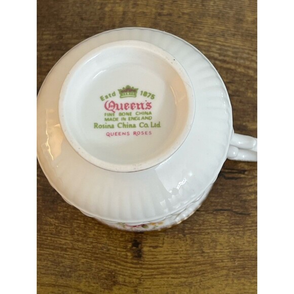 Vtg Rosina Queens Fine Bone China Tea Cup And Saucer Queens Roses Cottagecore - Picture 7 of 16